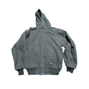 Walls Blizzard Pruf Mens Large Insulated Hooded Work Jacket Brown Sz L F1